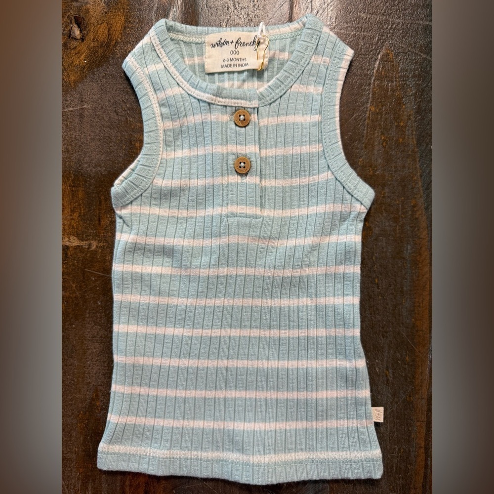 Ⓜ️Wilson & Frenchy‎ Striped Tank Top with Buttons-NWT